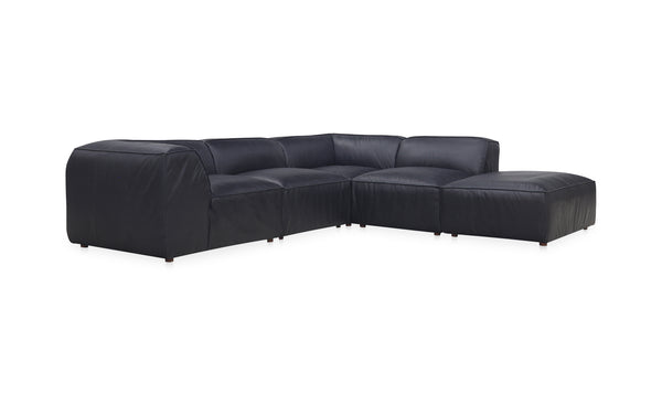 FORM CLASSIC L MODULAR SECTIONAL VANTAGE BLACK LEATHER