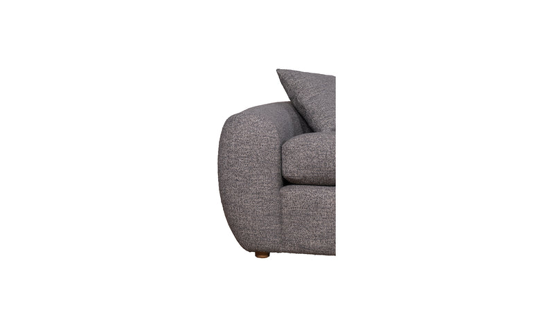 OCEANA 3 SEATER CURVED SOFA,  DARK GREY