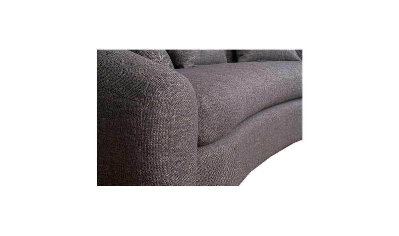 OCEANA 3 SEATER CURVED SOFA,  DARK GREY