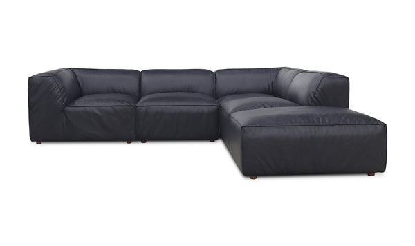 FORM CLASSIC L MODULAR SECTIONAL VANTAGE BLACK LEATHER