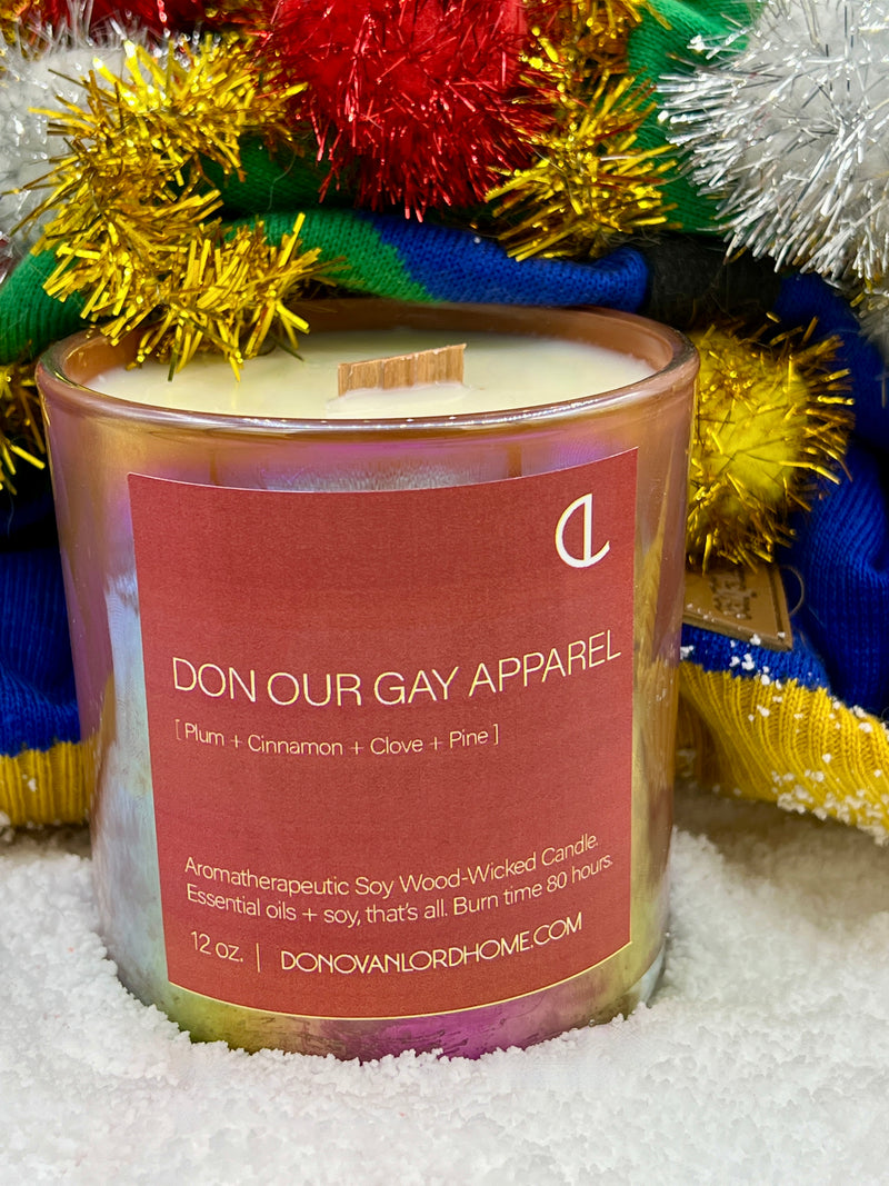 Don Our Gay Apparel Aromatherapeutic Candle