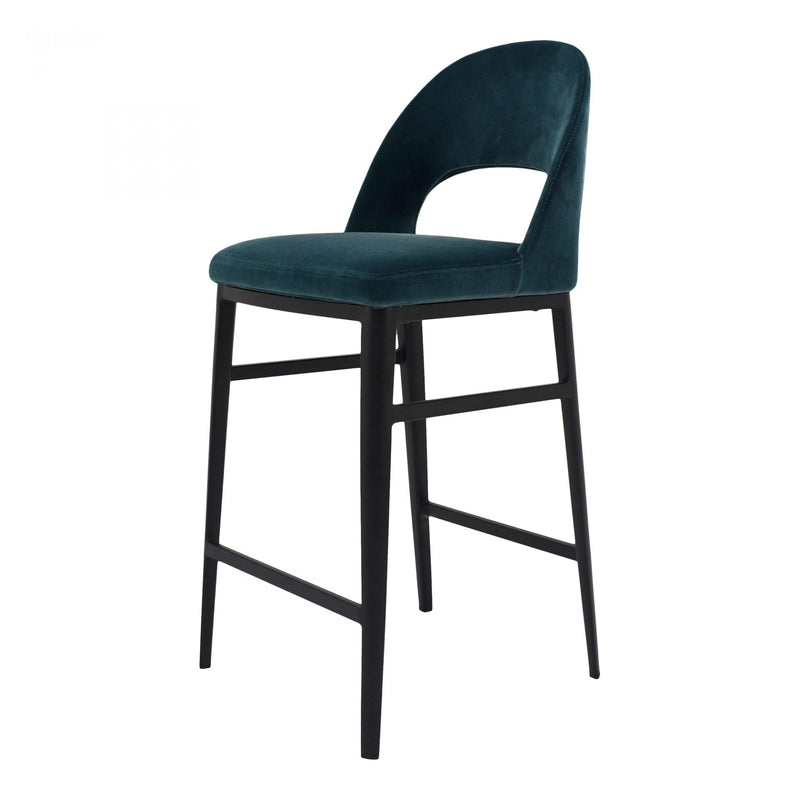 ROGER COUNTER STOOL - TEAL VELVET