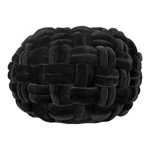 PJ VELVET POUF BLACK