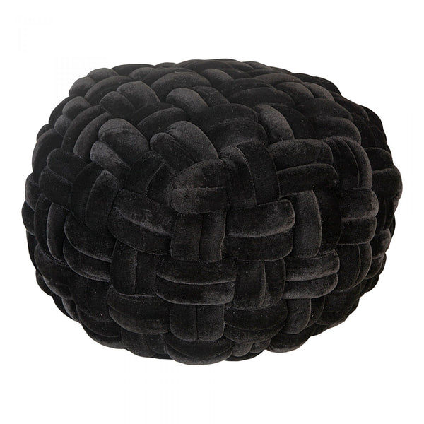 PJ VELVET POUF BLACK