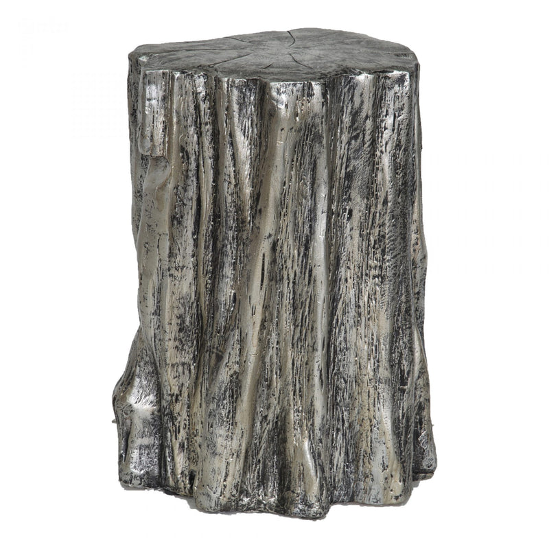 TRUNK STOOL ANTIQUE SILVER