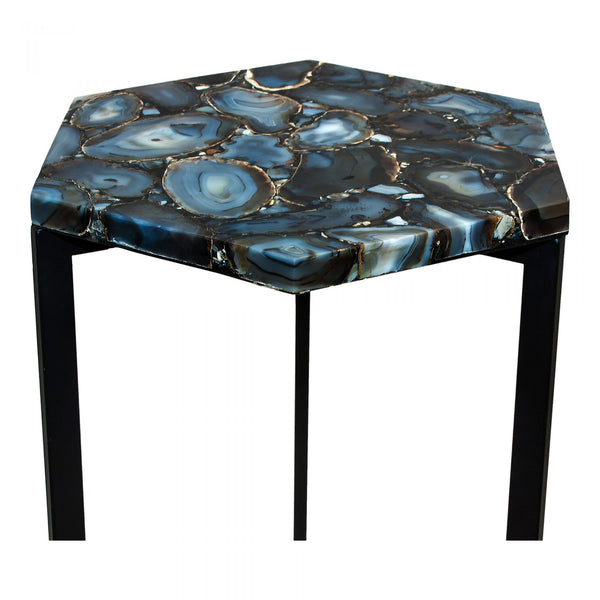 HEXAGON AGATE ACCENT TABLE