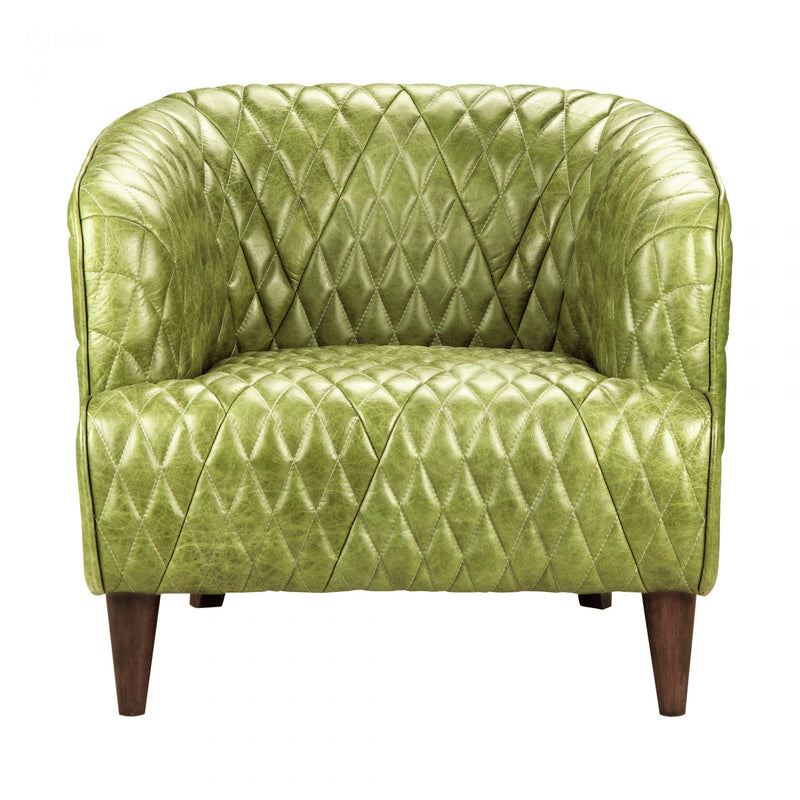MAGDELAN TUFTED LEATHER ARM CHAIR