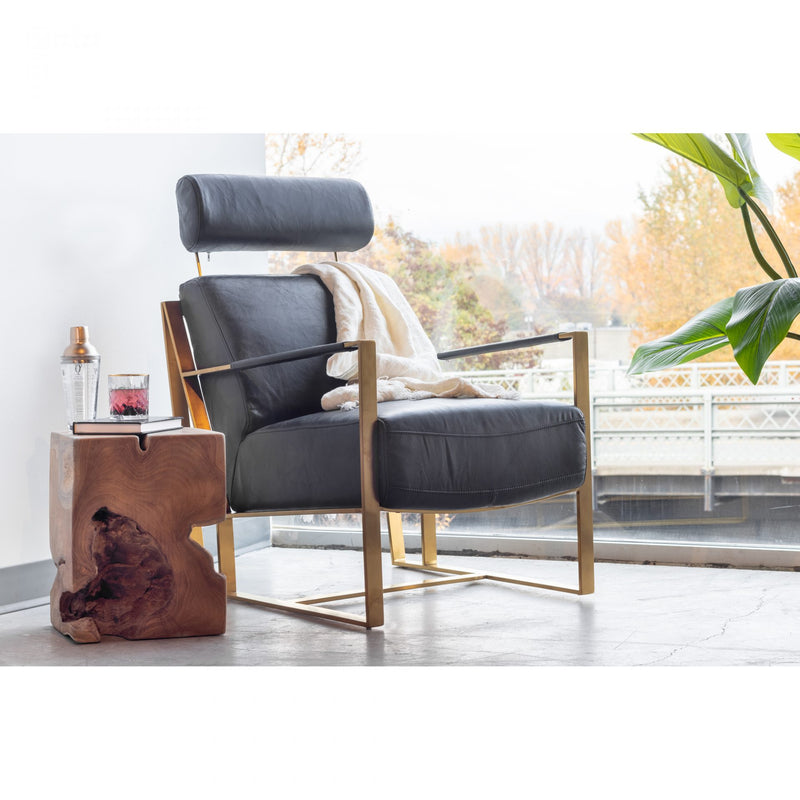 PARADISO CHAIR ONYX BLACK LEATHER