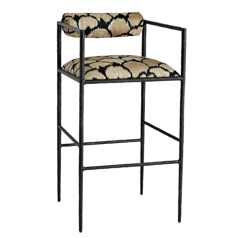 BARBANA BAR STOOL OCELOT EMBROIDERY