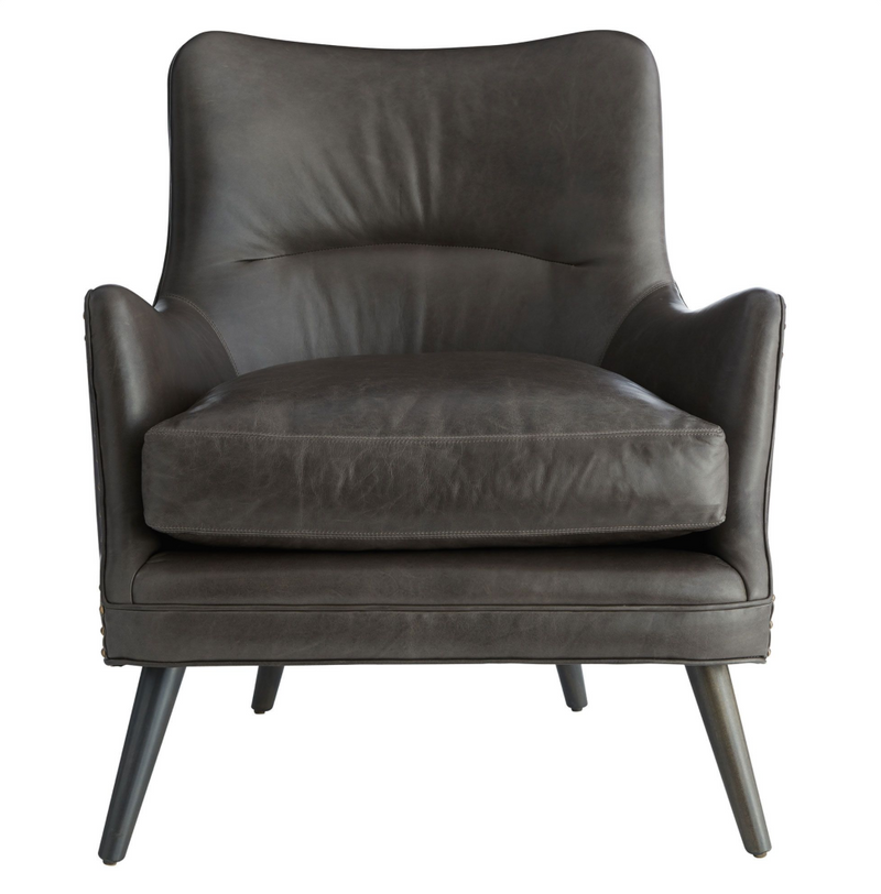 SEGER CHAIR GRAPHITE LEATHER GREY ASH