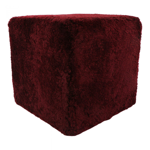 SHEPHERD WOOL STOOL BURGUNDY