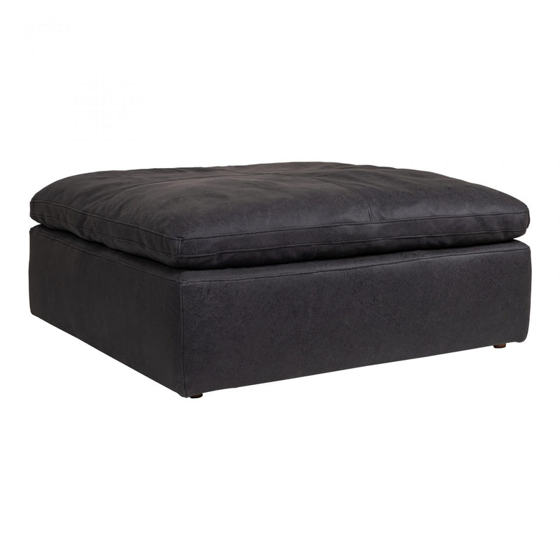 CLAY LEATHER OTTOMAN